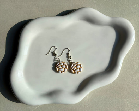 Mexican Concha Bread Handmade Clay Earrings